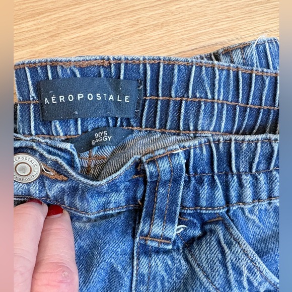 Aeropostale 90s Baggy Cargo Jeans | Size Large | Relaxed Fit Denim - Picture 3 of 4